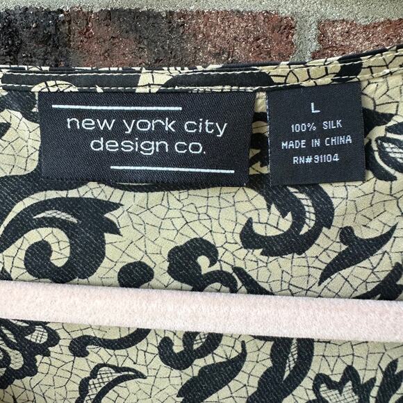 Lg Y2K VTG Silk Cowl Neck Tank Top NYC Design Co Baroque Romantic Goth Academia - Picture 2 of 5